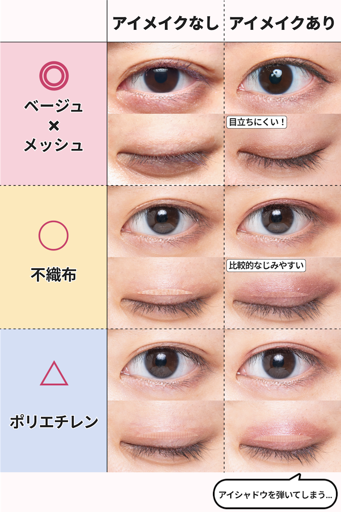 最も目立たないのは「ベージュカラー✖︎メッシュ素材」の組み合わせ!