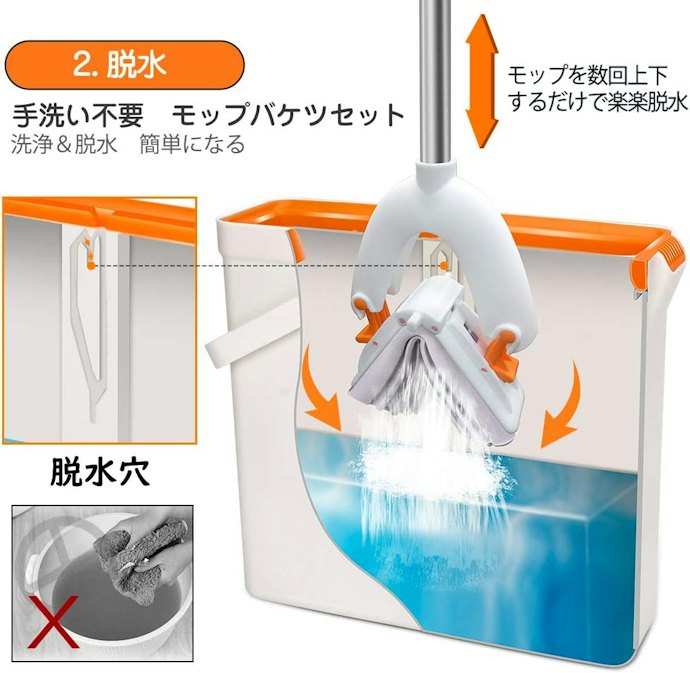バケツ型:少ない力で絞れるものがほしい人に。絞り具合の調節も簡単
