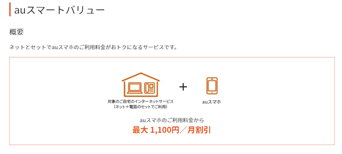 auスマホとのセット利用で、利用料金がさらにお得に