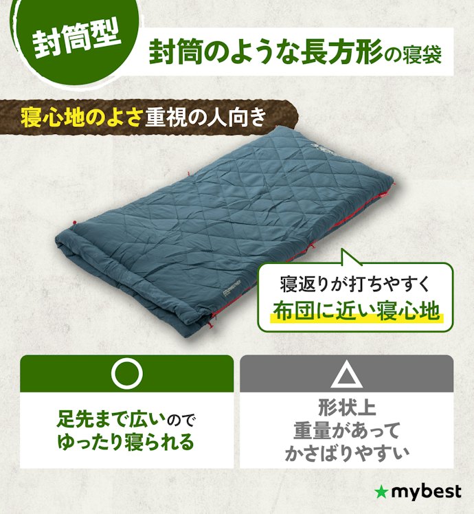 【封筒型】体の締め付けが少なく布団に近い寝心地
