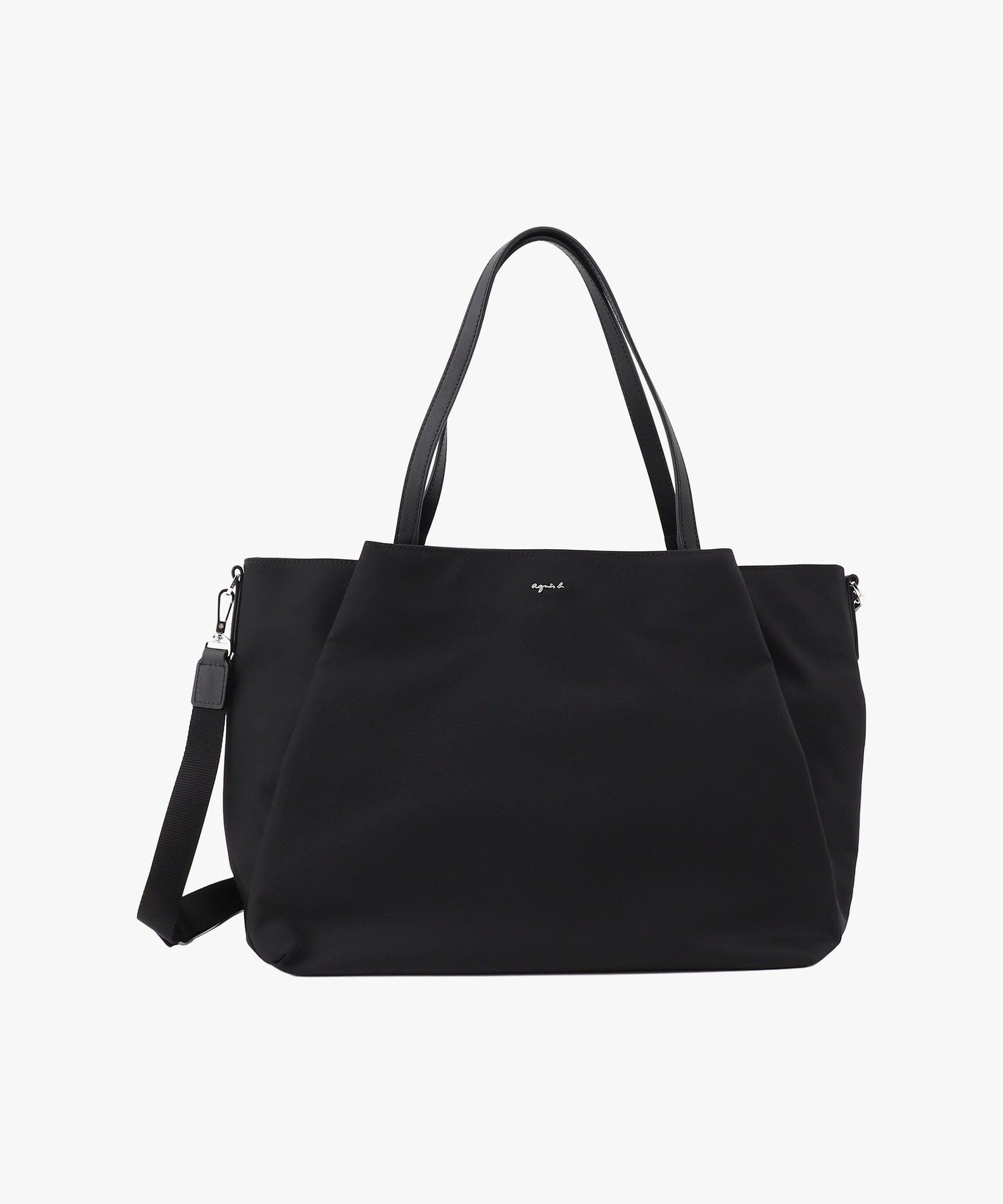 アニエスベー トートバッグ 黒 キャンバス×エナメル アニエスベー agnes b. アニエスベーボヤージュ agnes b. VOYAGE
