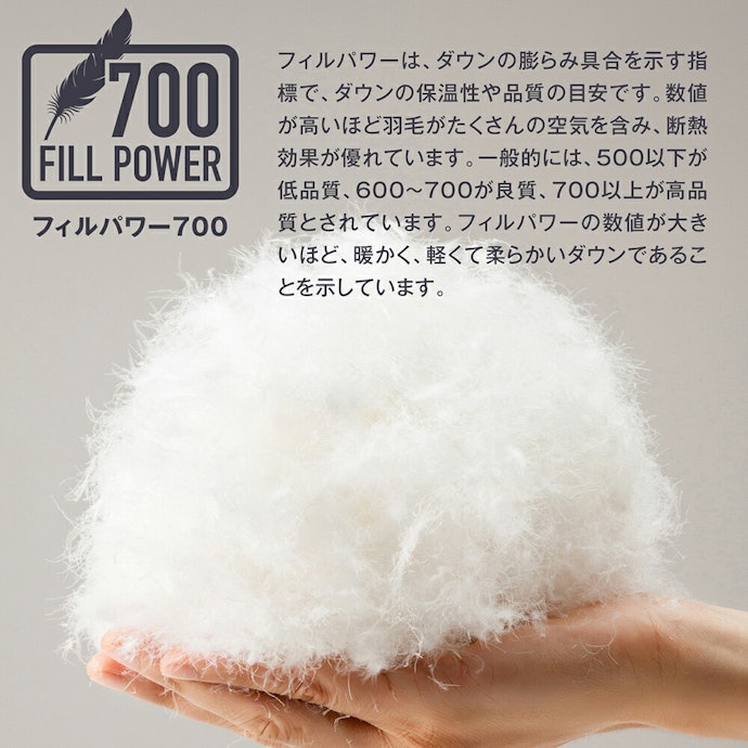 軽さ重視ならフィルパワーは700FP以上が目安。200g前後なら軽量