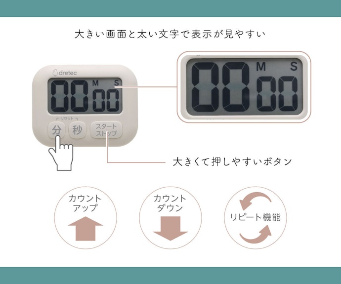 同じ時間を計ることが多いなら、リピート機能つき