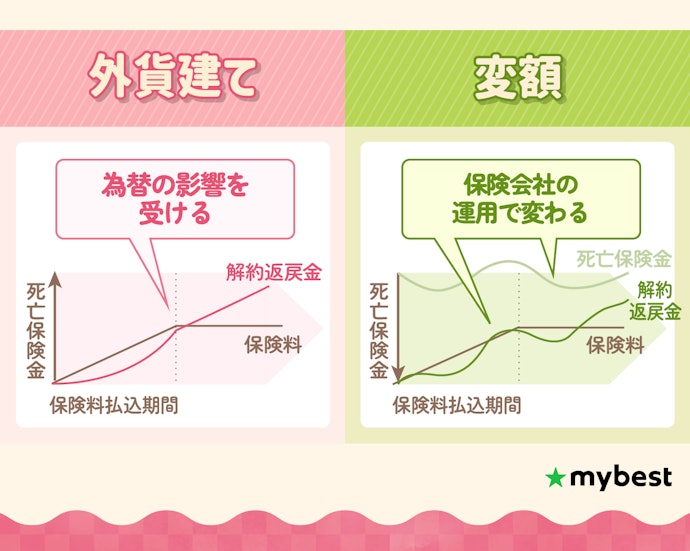 保険タイプは変額や外貨建ても候補に