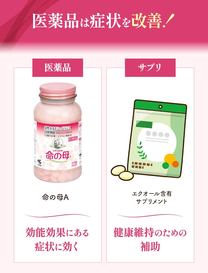質問④:命の母Aとサプリは何が異なるのですか?