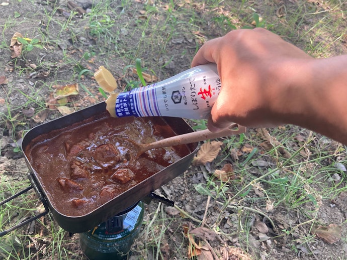 ④醤油で味を調える