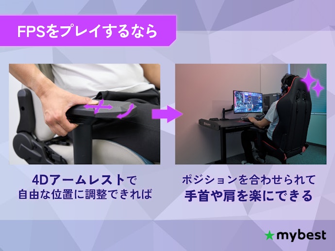 FPSをやるなら、4Dアームレスト搭載モデルがおすすめ