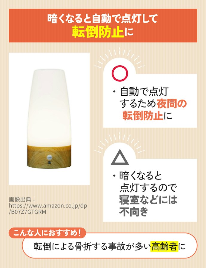 廊下や階段などには、足元を照らす明暗センサーをチョイス