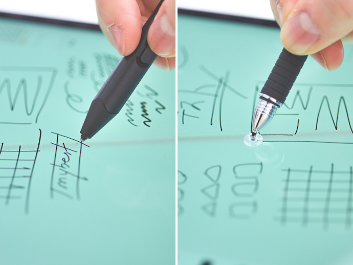 細かい文字やイラストを描くならタッチペンの先が細いものがおすすめ