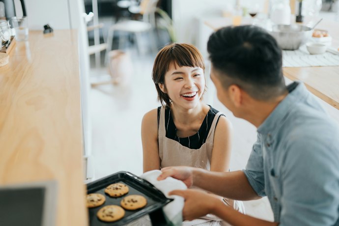 オーブンレンジは最高温度が230℃以上がおすすめ。予熱・焼き上がり時間を短縮できる