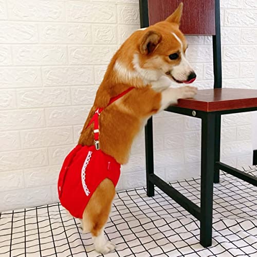 オムツがずれやすいやんちゃな犬や胴長短足犬種には、サスペンダー付きが便利