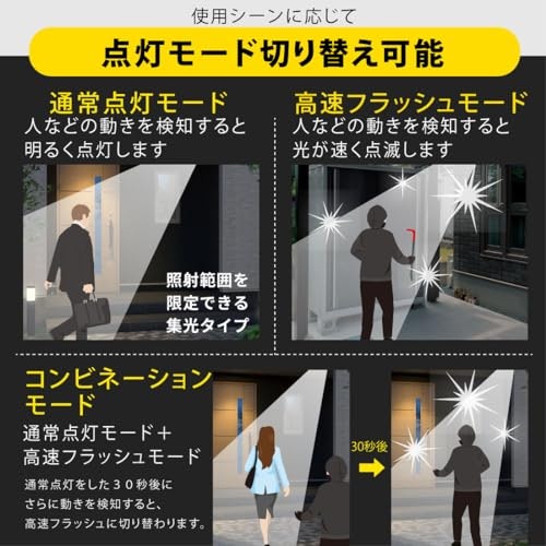 防犯性を高めたい人は、フラッシュ点滅やブザーで威嚇できるものを選んで