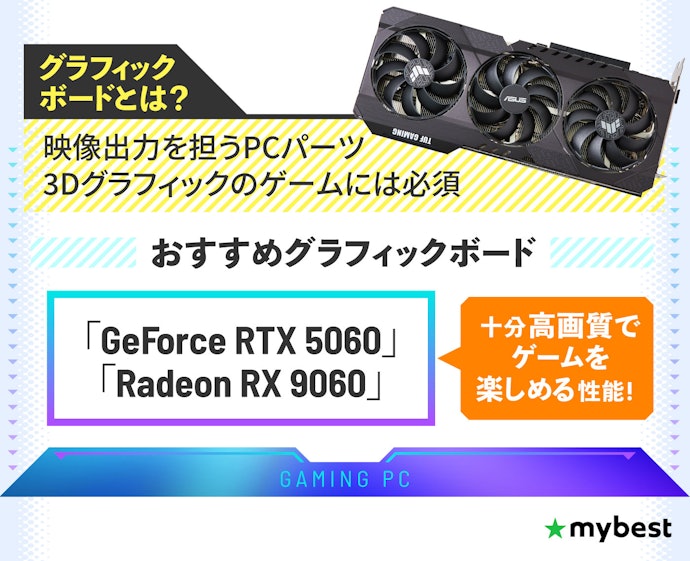 ゲームの映像を作るパーツ「GPU(グラフィックボード)」を選ぼう