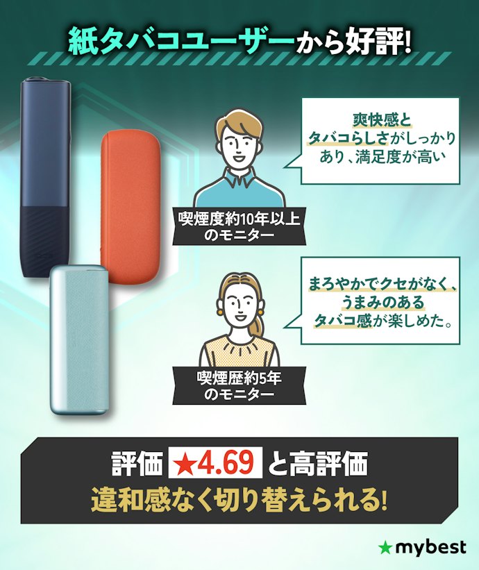 タバコ感を求めるならIQOSシリーズ!紙タバコユーザーからの支持が熱かった