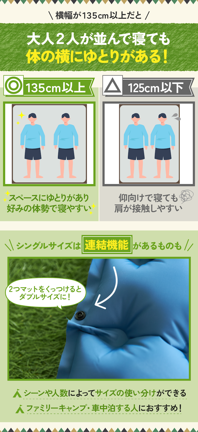 2人で使うなら横幅135cm以上がおすすめ