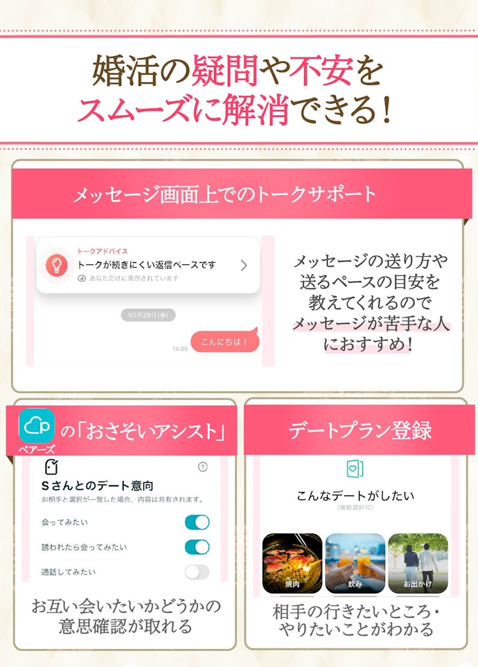 自信がないなら、マッチング後のサポートがある婚活アプリも候補に