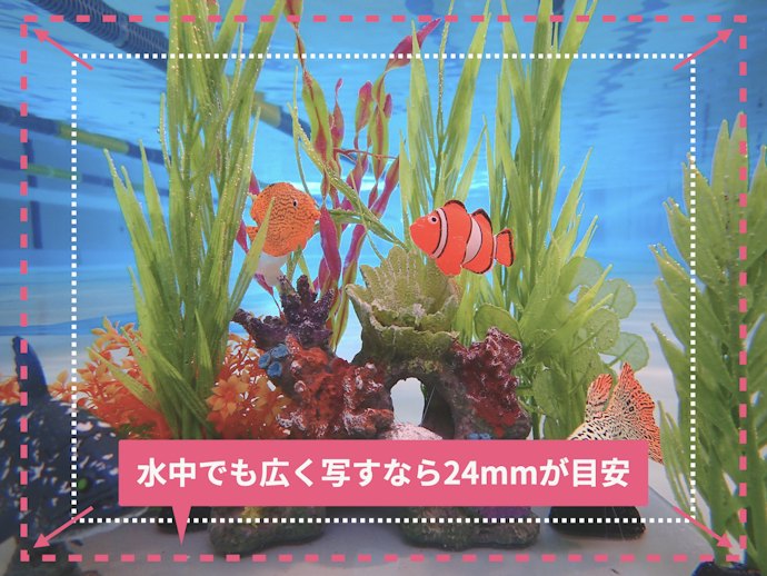 焦点距離は24mm以下がおすすめ。広い範囲を写せる