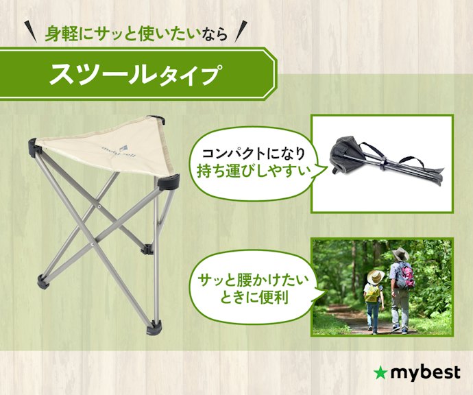 スツール:サッと座る用途でなるべく荷物を減らしたい人向け