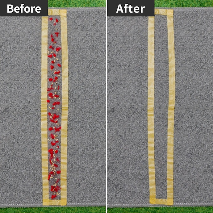 毛足の短いカーペットも、2往復できれいになった