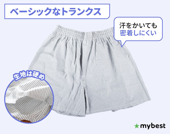 日常使いで蒸れを軽減したいなら、ベーシックなトランクスを選ぼう