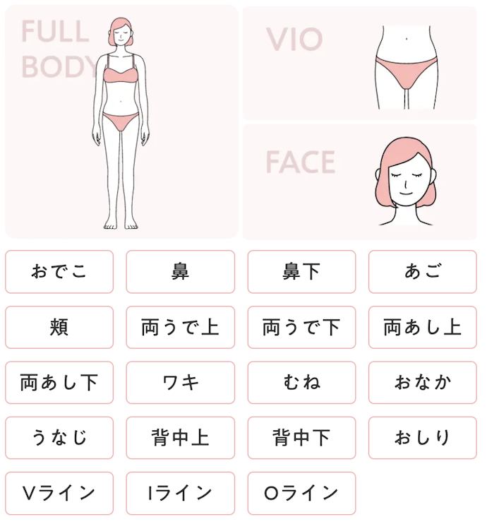 全身+VIO+顔脱毛6回は93,500円。中央値より割安