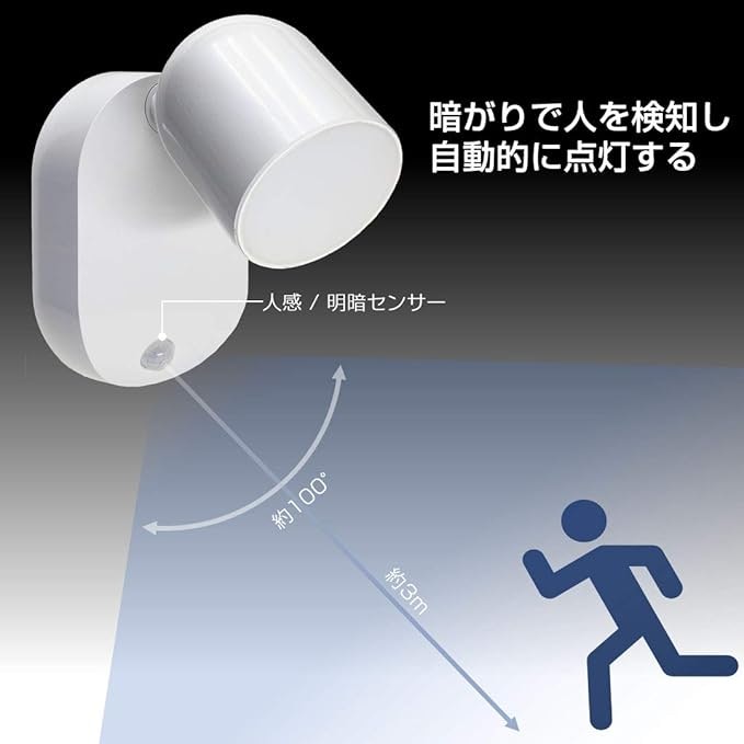 動きを感知して点灯するなら、人感センサーがおすすめ