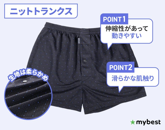 優しい生地感を求めるなら、柔らかめのニットトランクスがぴったり