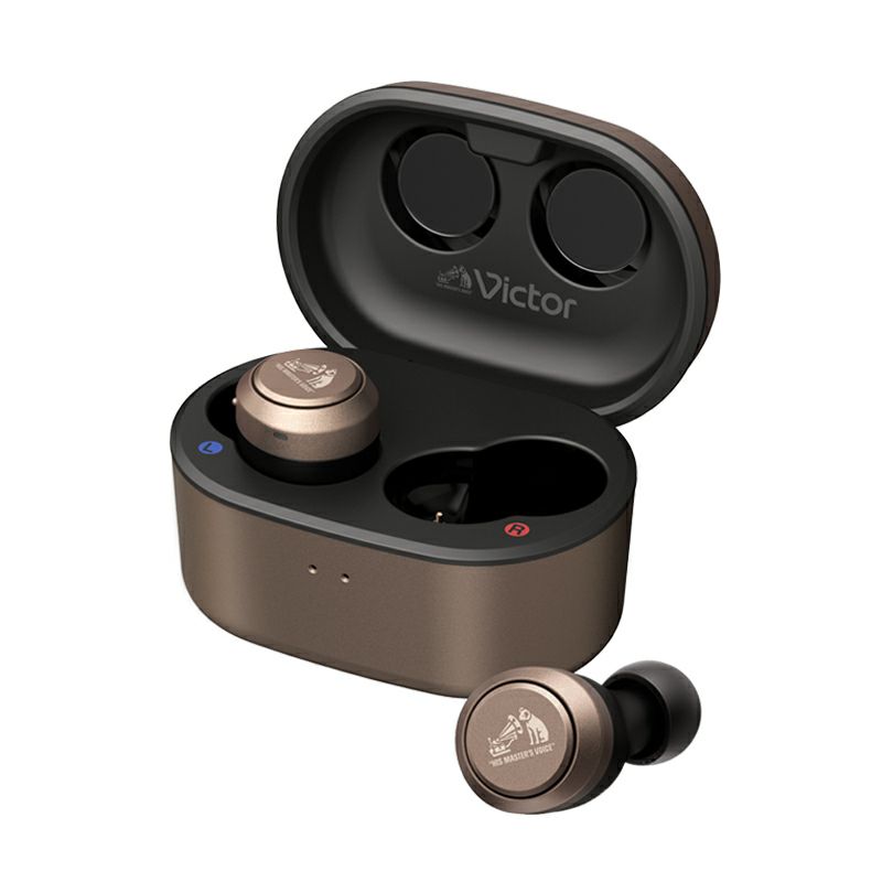 最終値下げ Victor ワイヤレスイヤホン ブラック Victor（ビクター） 小型軽量 完全ワイヤレスイヤホン HA-A6T | 小型