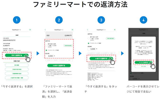 ファミペイローンはファミリーマートのレジで返済可能