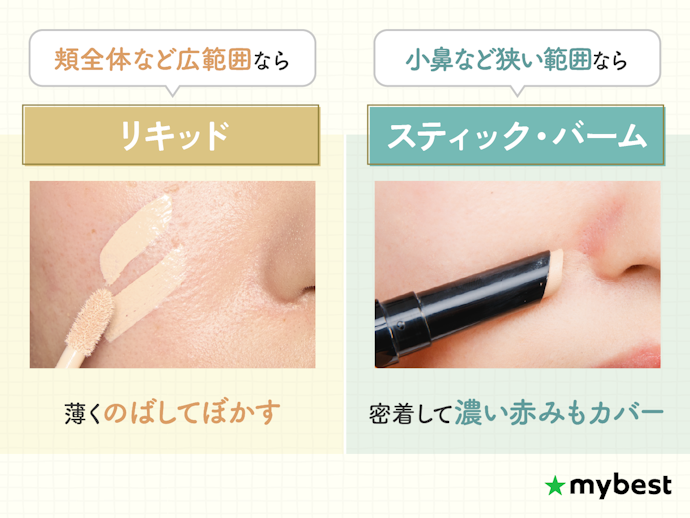 濃さや塗る場所によってタイプを選ぼう