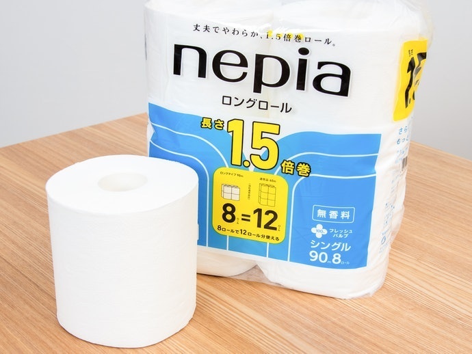 交換頻度を減らせる長巻タイプが便利。ごみを減らせる芯なしタイプも