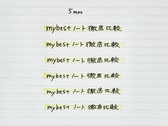 1行おきに文字を書き込むのに適している5mm(C罫)