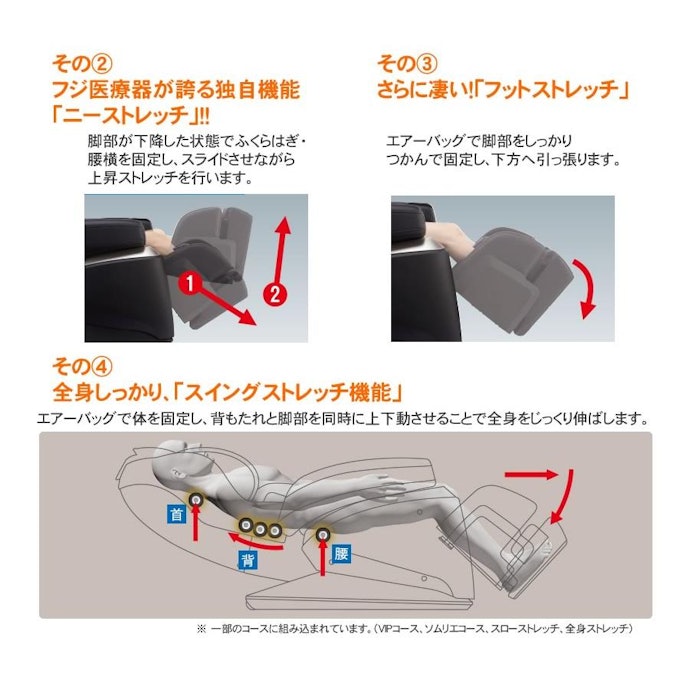 より気持ちよさを求めるなら、エアーバッグ・ストレッチ機能付きがおすすめ