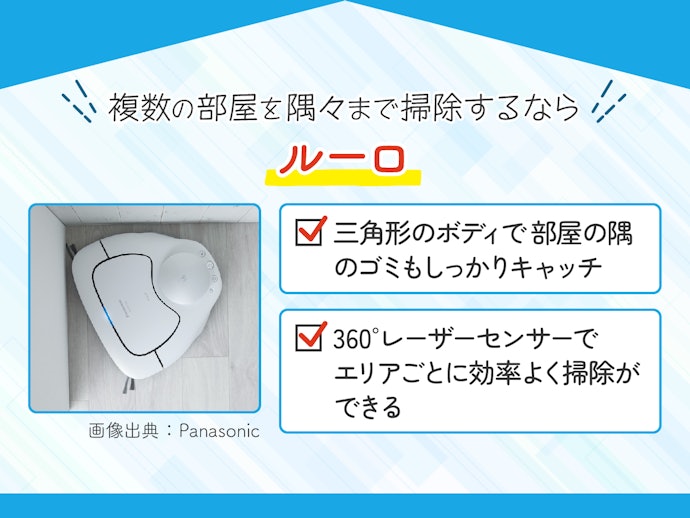 三角形ボディが部屋の隅々まできれいにするルーロ