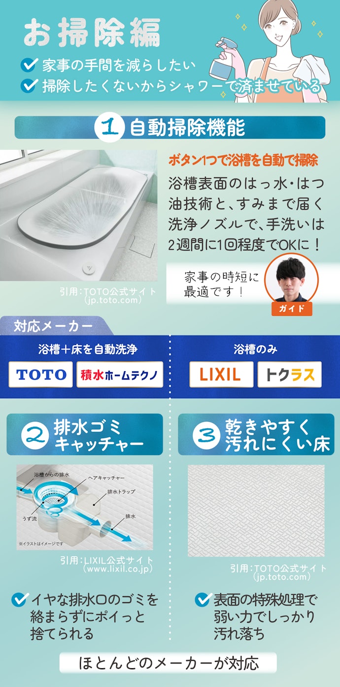 掃除のしやすさを重視したい人におすすめの機能