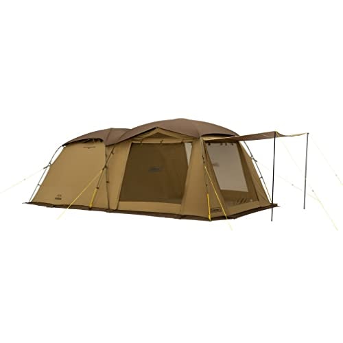 2ルームテント:設営はやや手間だが居住空間は広い。タープも不要
