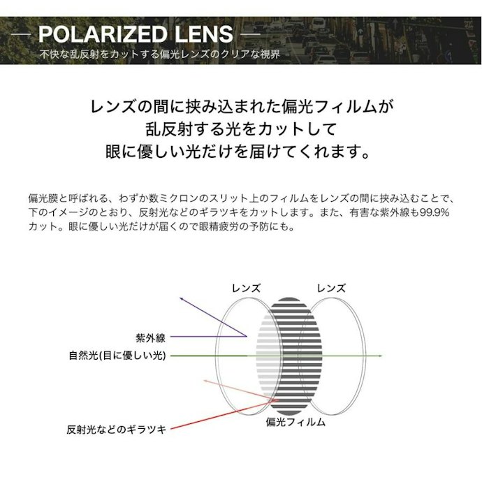 偏光レンズ:アウトドアを楽しむときにおすすめ