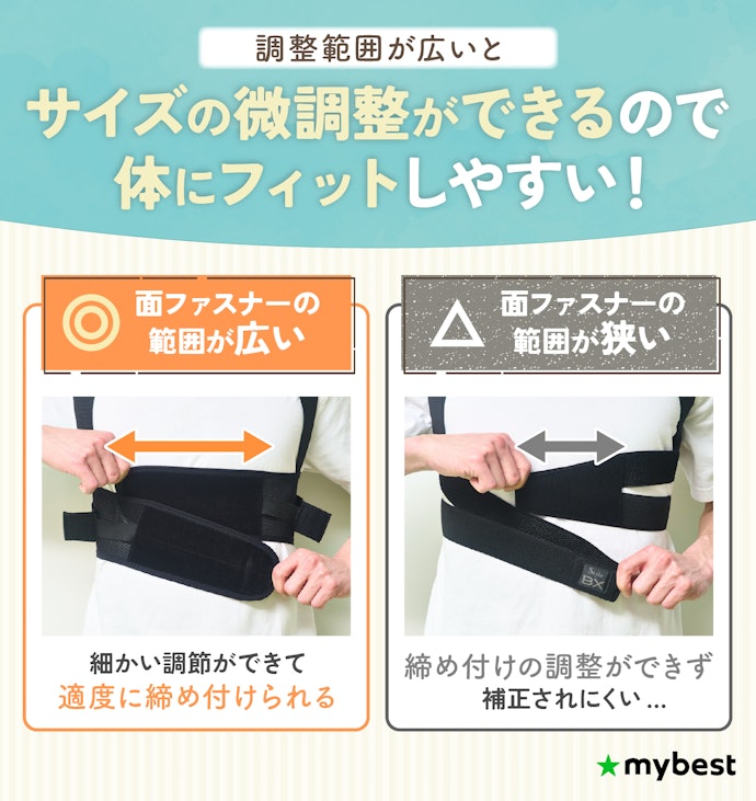 補正力をより高めるために、調整範囲が広いものを選ぼう