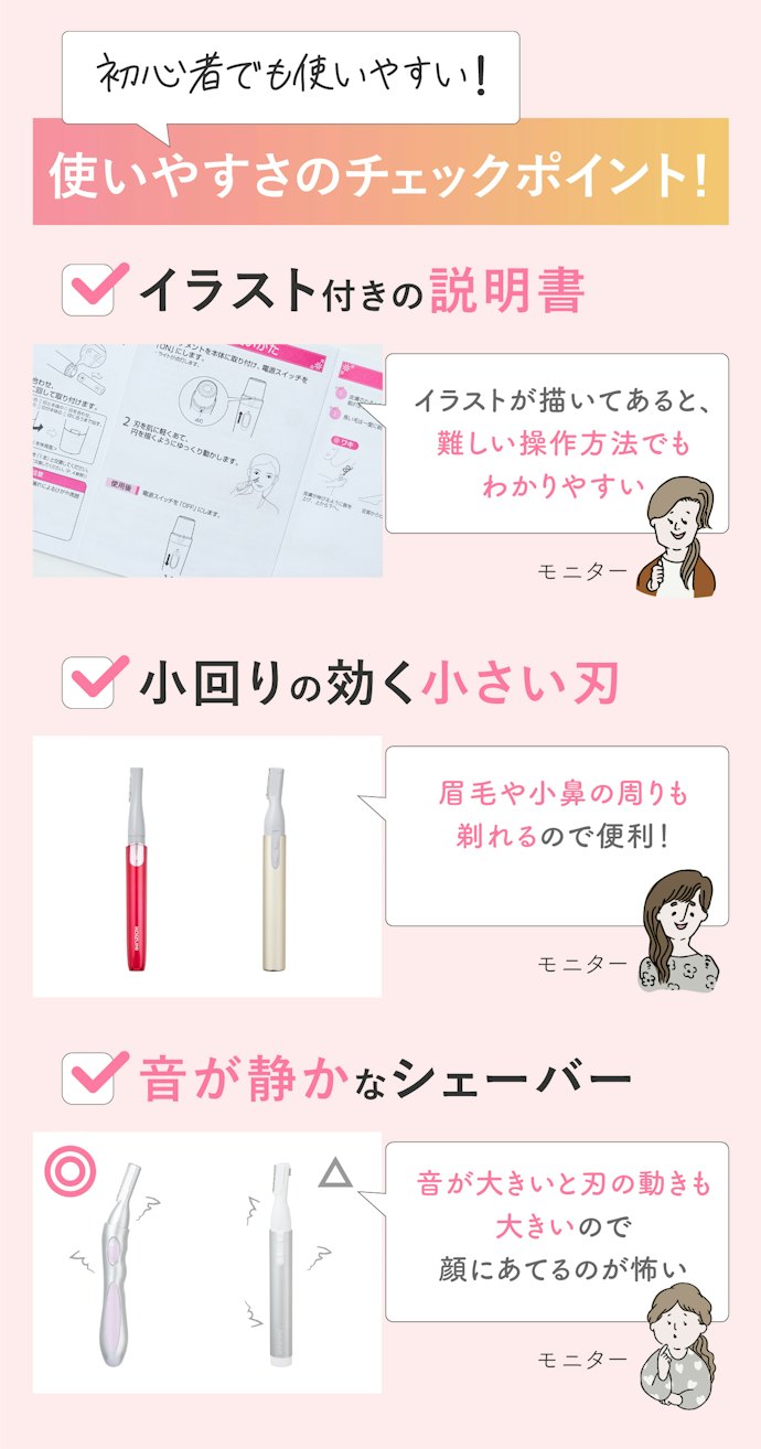 はじめてでも簡単に使える!説明書の見やすさ・操作のしやすさ・音の大きさをチェック