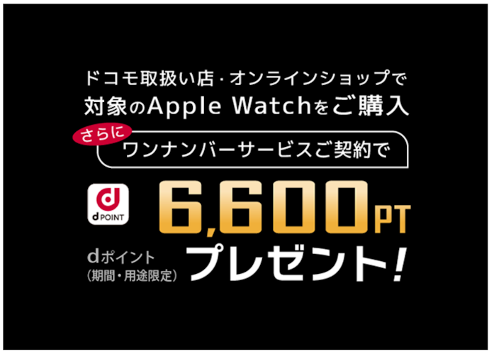 ワンナンバーサービスに契約するとdポイント6,600円分がもらえる