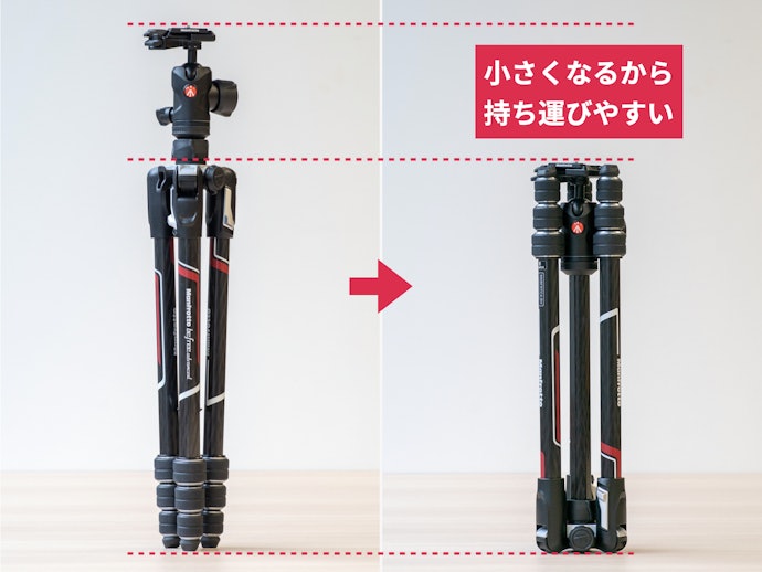旅行・登山にはコンパクトになる「トラベル三脚」