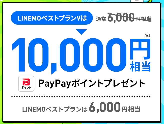 【乗り換え】LINEMOに再契約でPayPayポイントがもらえる
