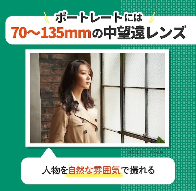 中望遠(70〜135mm):ポートレートや風景撮影にうってつけ