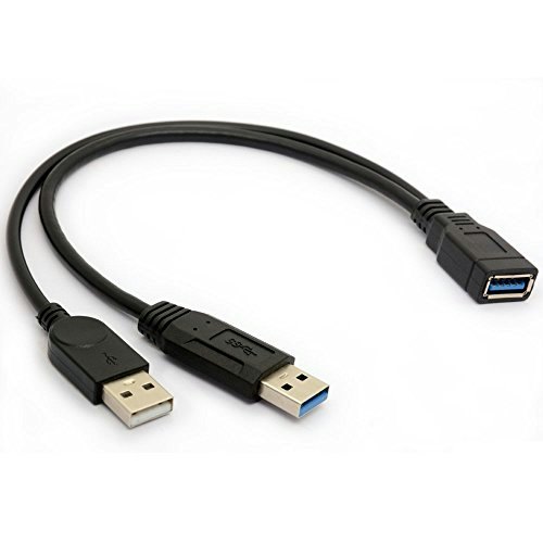 外付けHDD/SSDなどの電力不足解消には、USB Type-Aメス/オス - USB Type-Aオス×2
