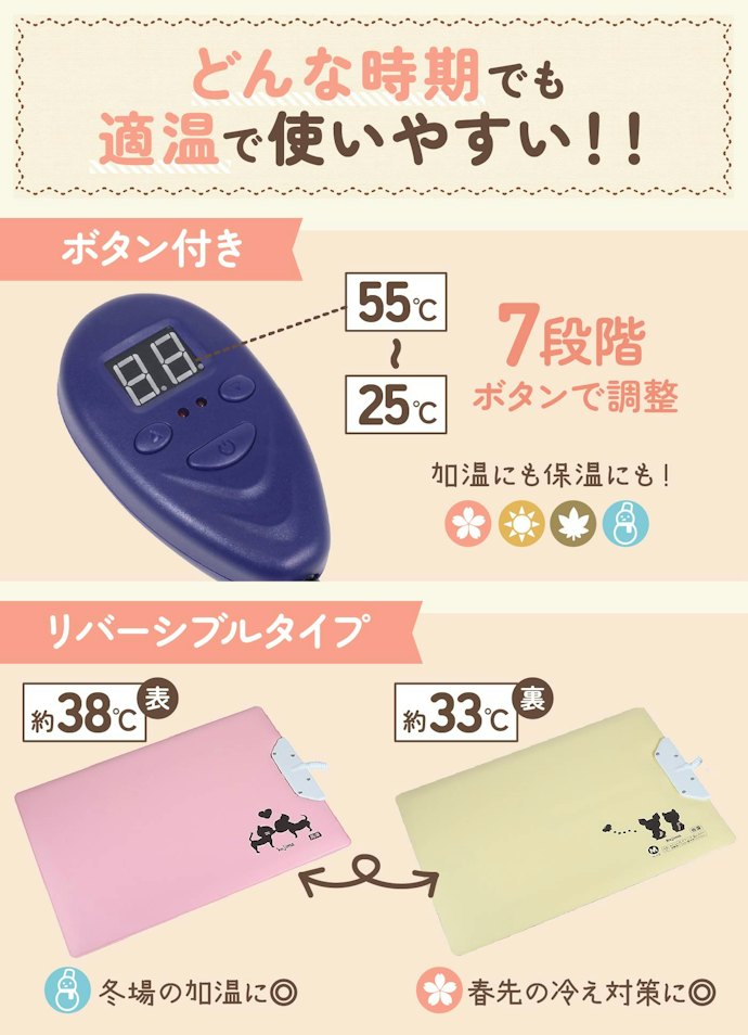 通年で使うなら温度調節機能は必須