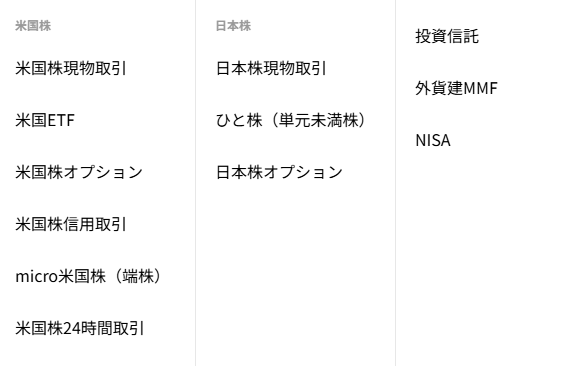 外国株式は米国株のみで、中国株・欧州株などには対応していない