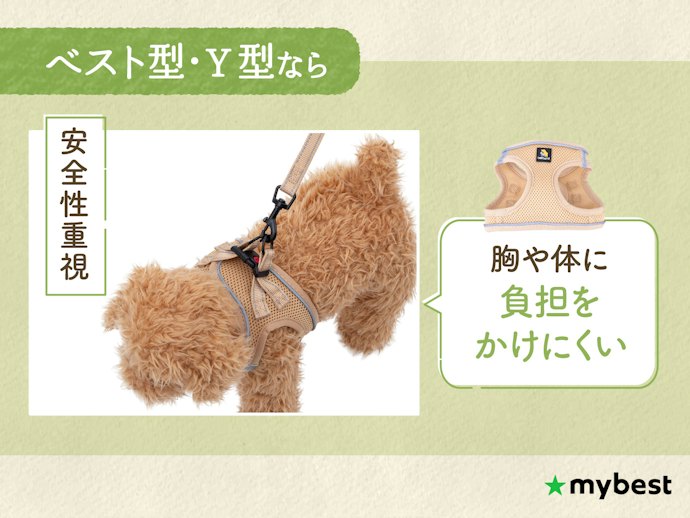 犬の体にやさしいものがほしいなら、ベスト型やY型を選択しよう