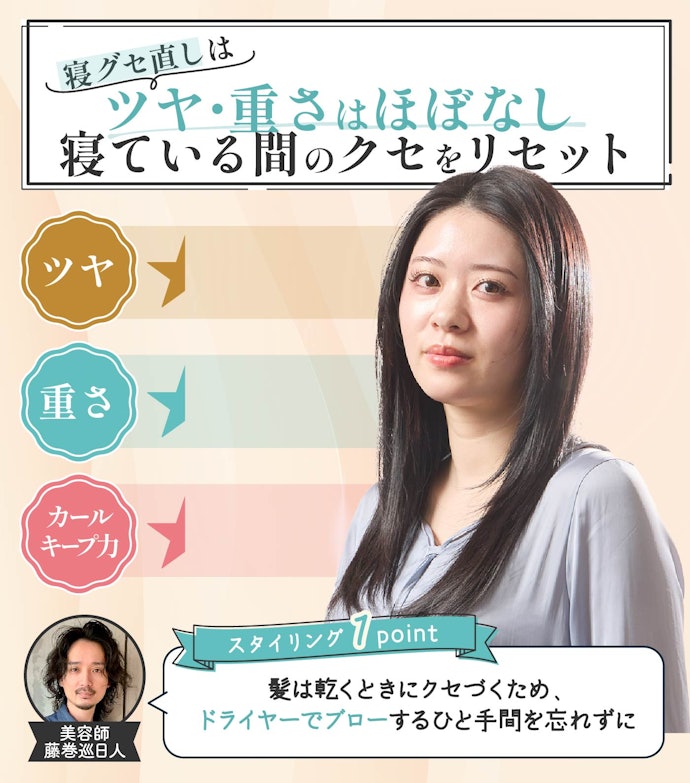 寝グセ直しウォーター:髪全体の気になる寝グセを直したいならコレ