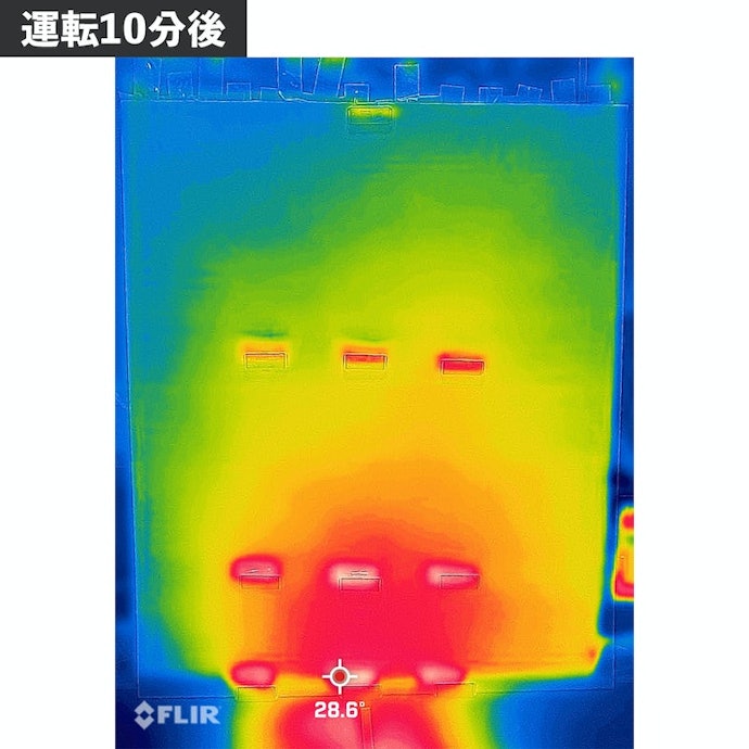 足元の温度が高めだが、部屋全体をバランスよく暖められる
