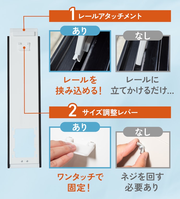 ダクトを固定する窓パネルの取りつけやすさも要チェック